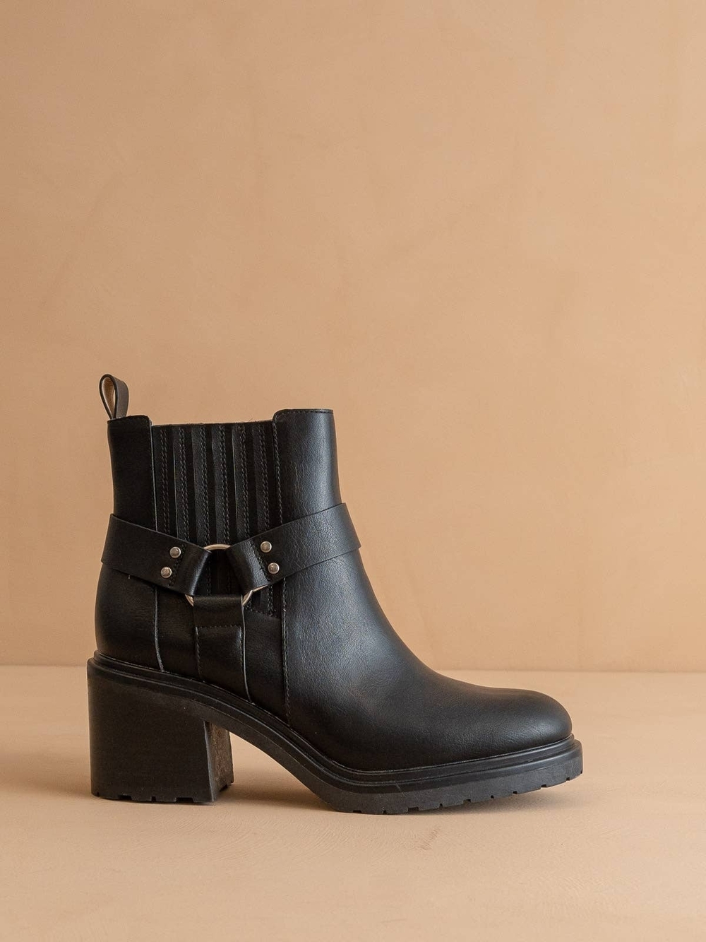 Oasis Society Black Chelsea Harness Ankle Boot for Women